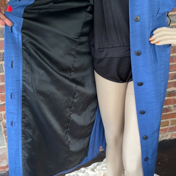 Vintage Tahari Blue Sleek Coat Dress - Picture 14 of 17